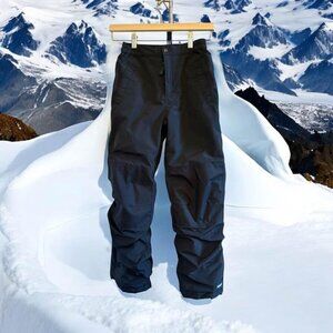 Kid’s Black Lands’ End Snowpants with‎ Reinforced Knees and Bottom-Size 10S